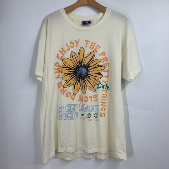 Coney Island Picnic Women's Slow Down & Enjoy The Pretty Cotton T-shirt Size S - Picture 1 of 14